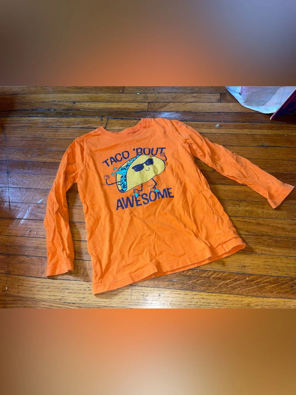 Carter’s Kids Orange 'Taco 'Bout Awesome' Long Sleeve Shirt - 4T/4A